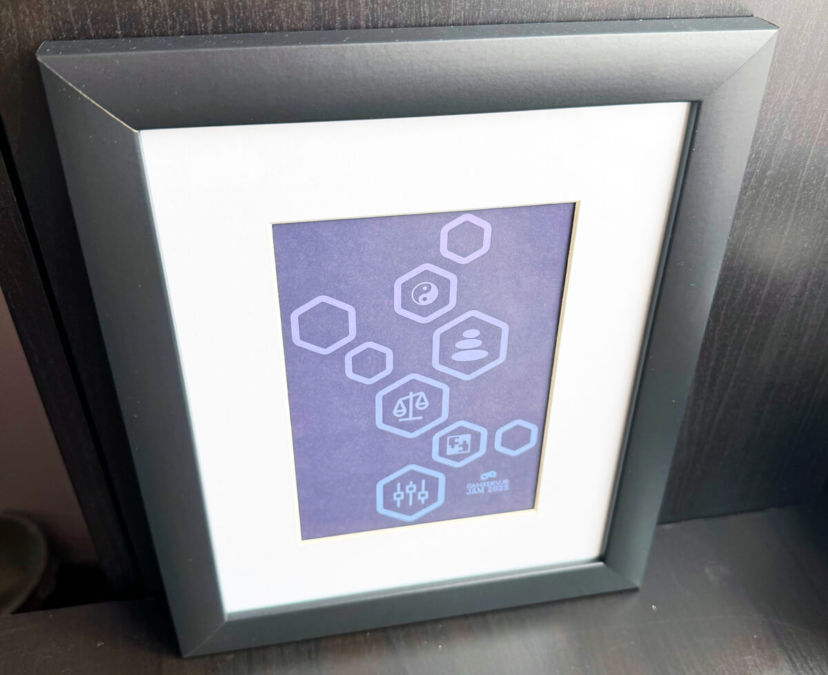 End3r's Corner - Framed Print on a desk