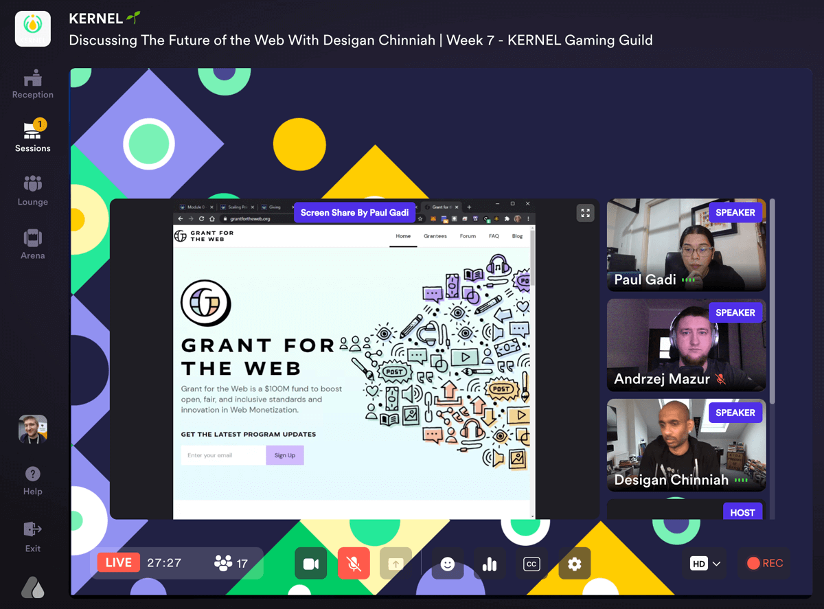 End3r's Corner - Kernel Gaming Guild summary: Grant for the Web