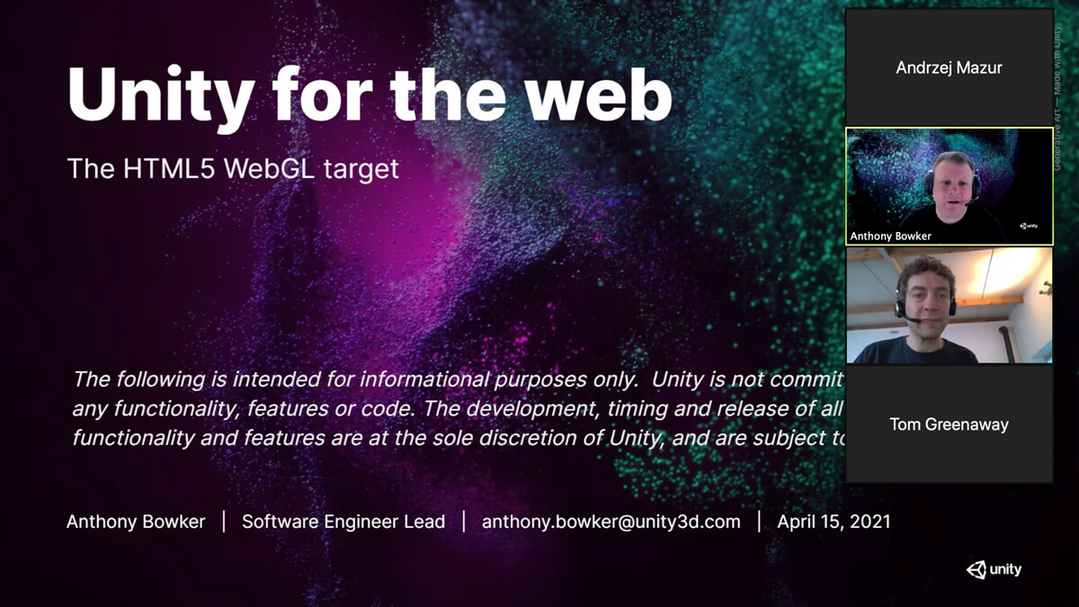 End3r's Corner - W3C Games CG April 2021: Unity